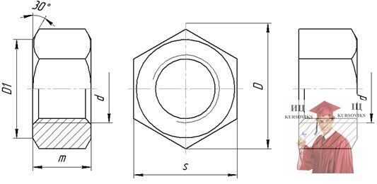 МР08, Таблица 4 - Гайки шестигранные (нормальной точности) по ГОСТ 5915 – 70